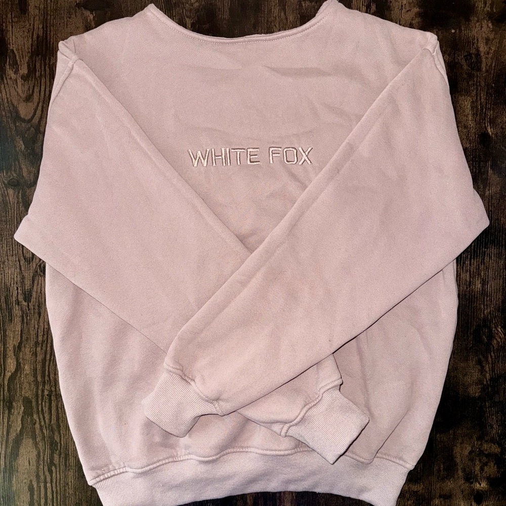 White Fox Oversized Hoodie - without the hood